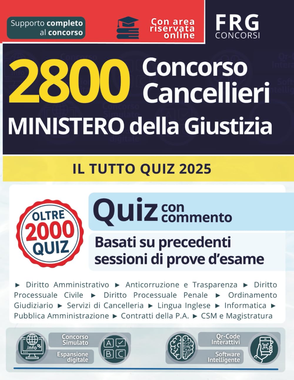 Ministero della Giustizia | Concorso per 2800 Cancellieri | il tutto quiz con commento 2025 | Basati su precedenti sessioni di prove d'esame